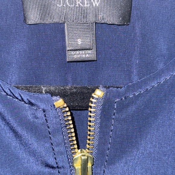 J. Crew Navy Blue Bomber Jacket with Luxurious Fabric - Picture 2 of 5